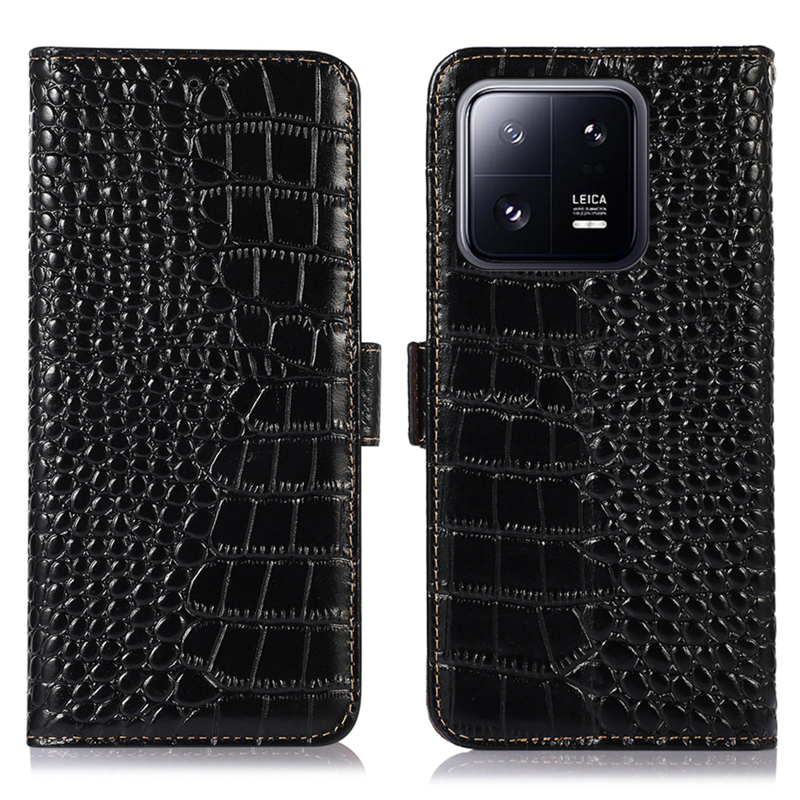 For Xiaomi 13 Pro 5G RFID Blocking Stand Wallet Protective Smartphone Case Crocodile Texture Genuine Cowhide Leather Cell Phone Cover For Xiaomi 13 Pro 5G RFID Blocking Stand Wallet Protective Smartphone Case Crocodile Texture Genuine Cowhide Leather Cell Phone Cover